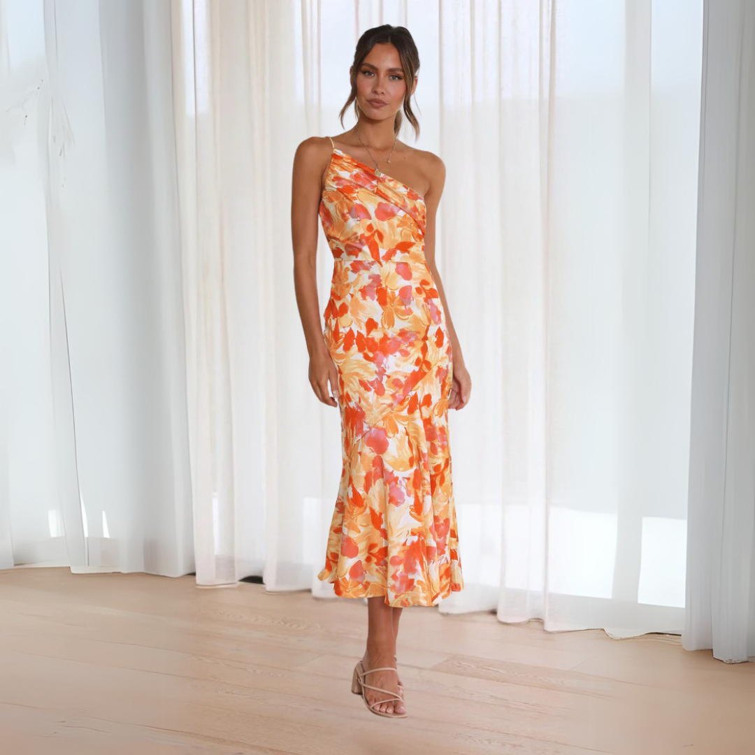 Viviana - Elegante vestido con hombros caĆdos
