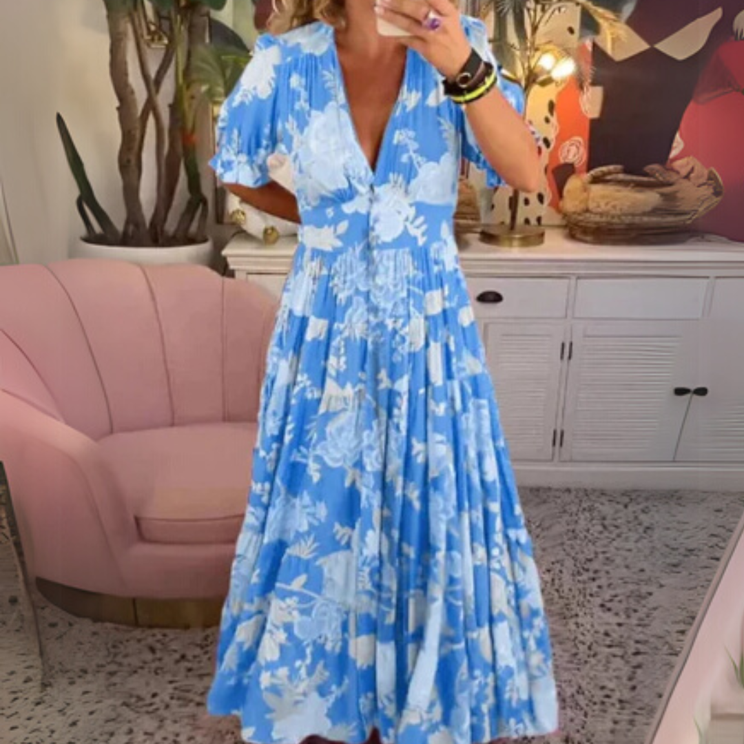Florencia - Vestido largo con estampado floral