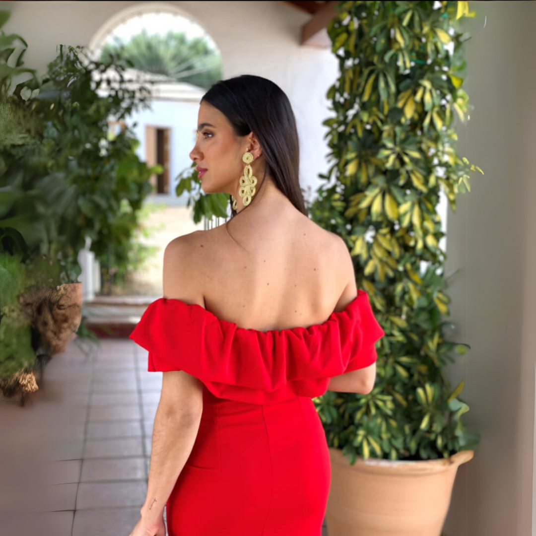 Luana - Elegante vestido con hombros descubiertos