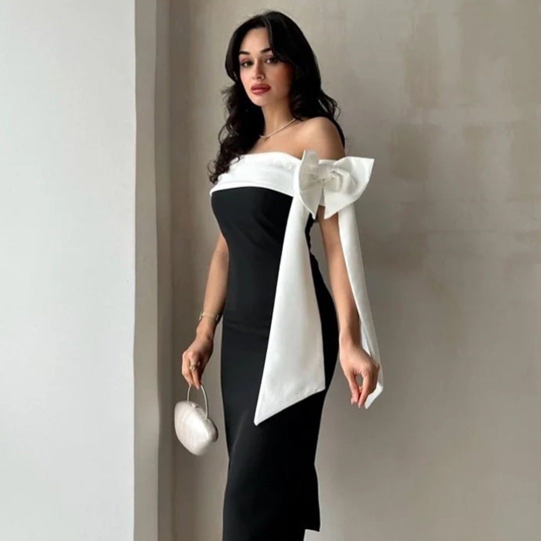 Victoria - Vestido sin tirantes con lazo