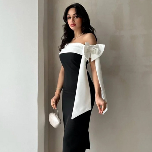 Victoria - Vestido sin tirantes con lazo
