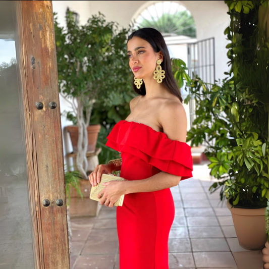 Luana - Elegante vestido con hombros descubiertos