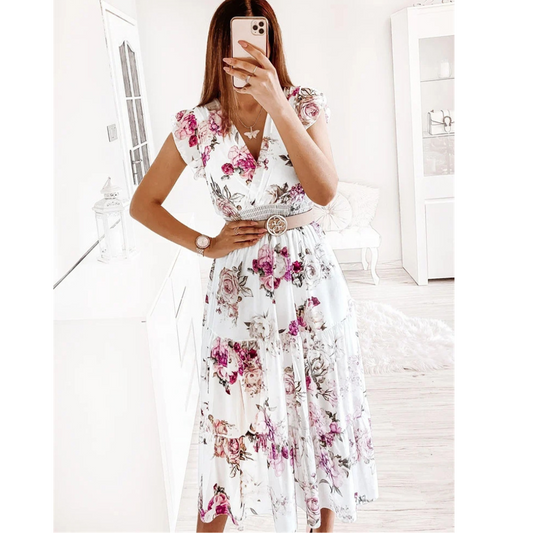 Aitana - Vestido de manga corta de gasa