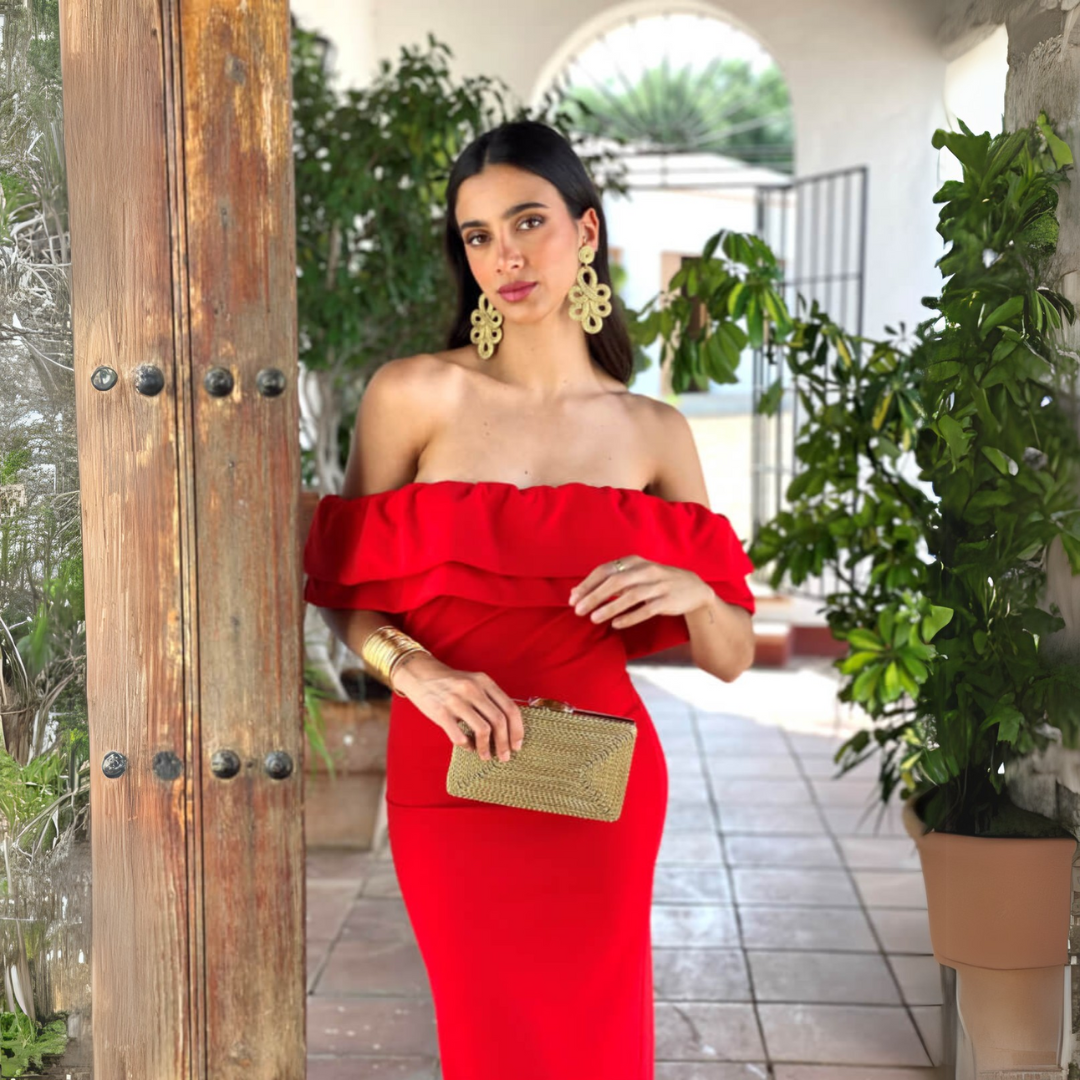 Luana - Elegante vestido con hombros descubiertos