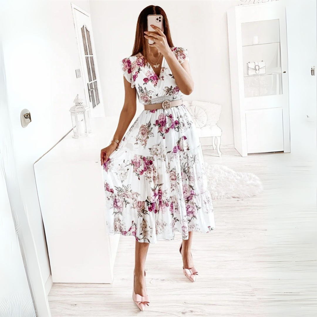 Aitana - Vestido de manga corta de gasa