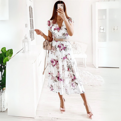 Aitana - Vestido de manga corta de gasa