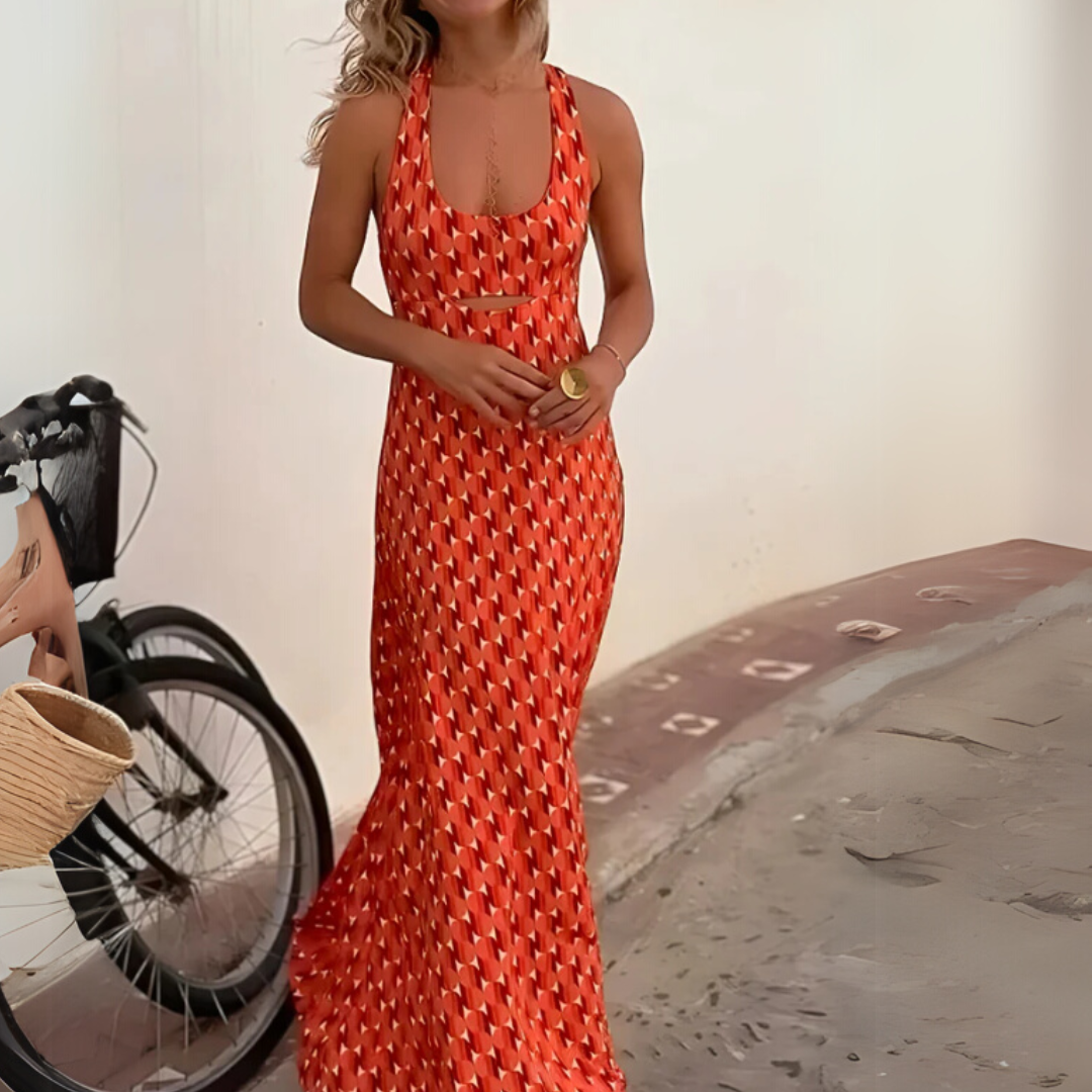 Silvina  - Vestido suelto estilo boho con estampado
