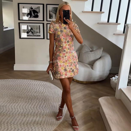 Amelia -Vestido con bordado floral