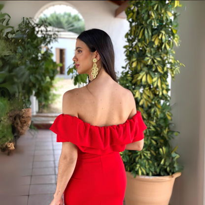 Luana - Elegante vestido con hombros descubiertos
