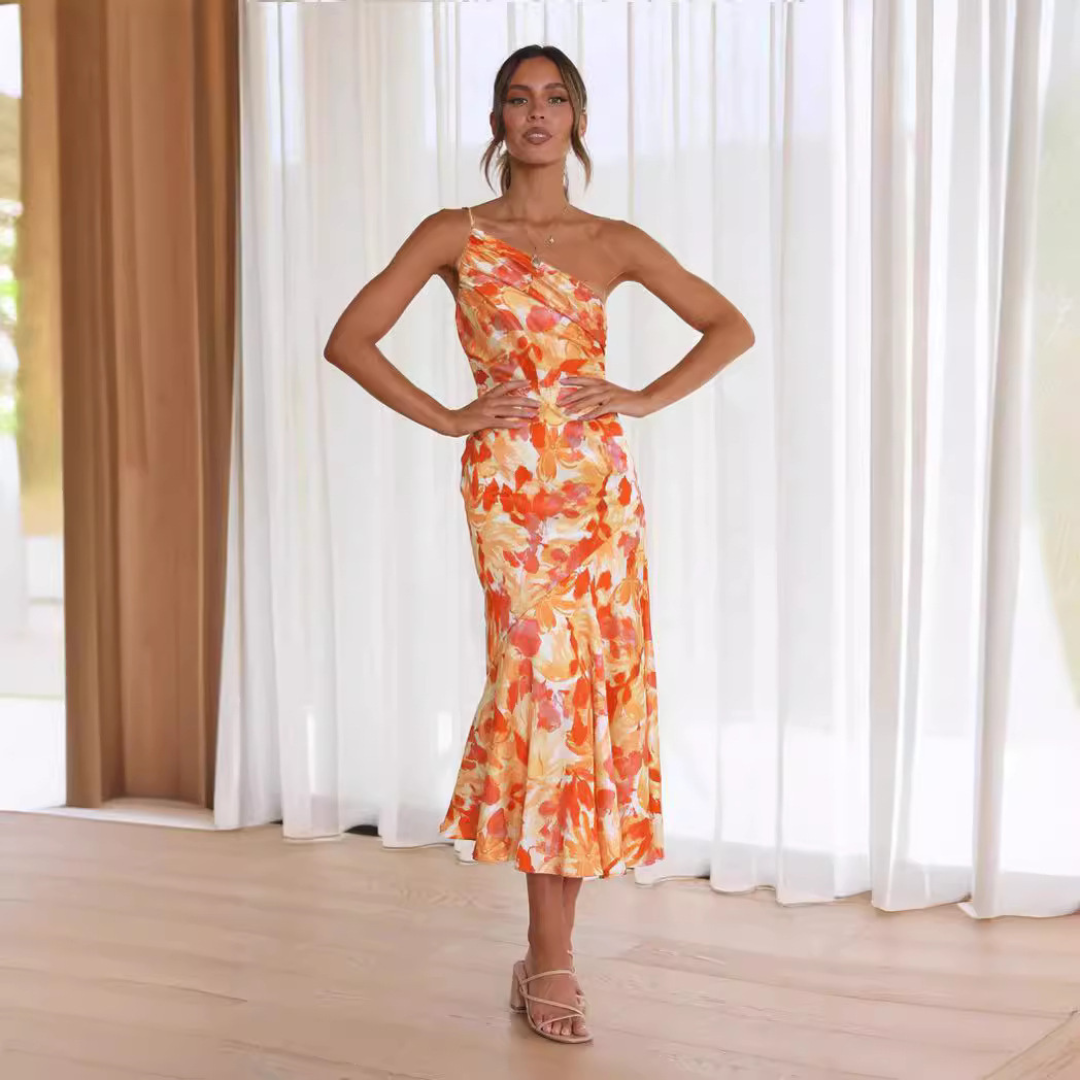 Viviana - Elegante vestido con hombros caídos