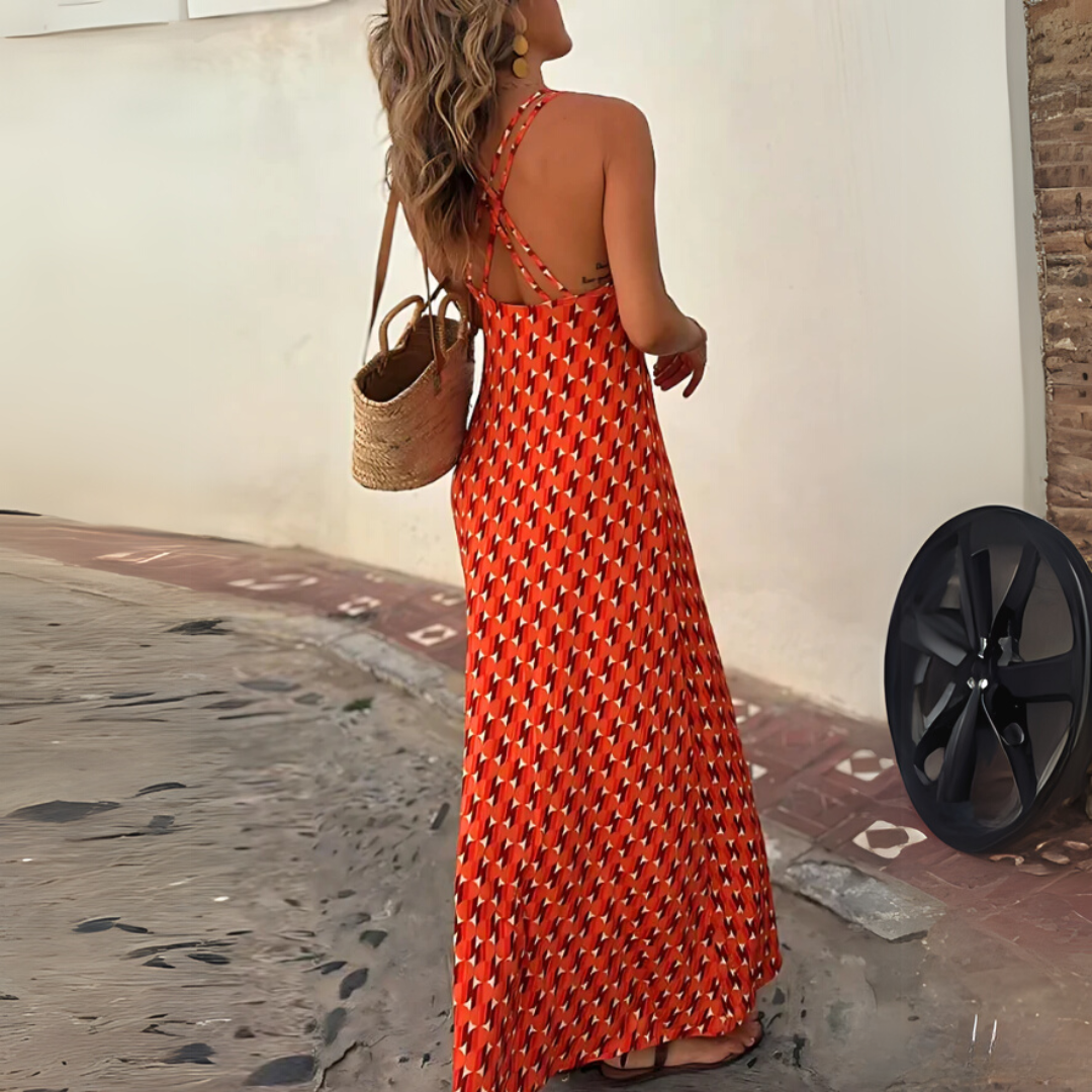 Silvina  - Vestido suelto estilo boho con estampado