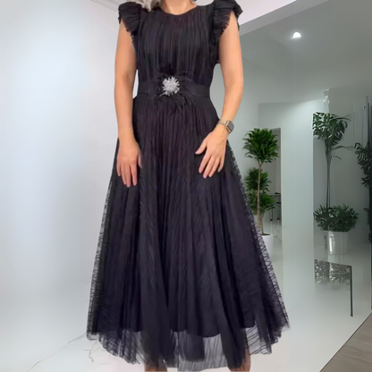 Paola - Elegante vestido con escote redondo
