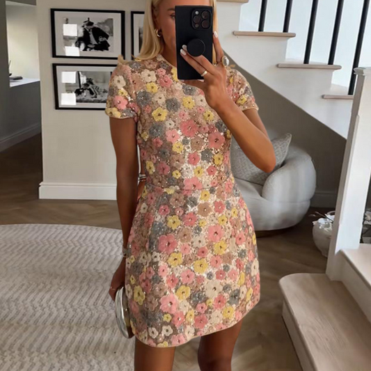 Amelia -Vestido con bordado floral